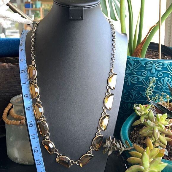 Gold Amber Crescent Gem Long Coldwater Creek Necklace $16 ea or bundle 3/$25 - Picture 6 of 8